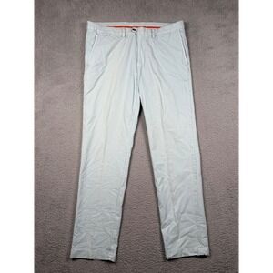 Tommy Bahama Mens 35x32 Light Blue Pima Cotton Chino Pants Flat Front Trousers